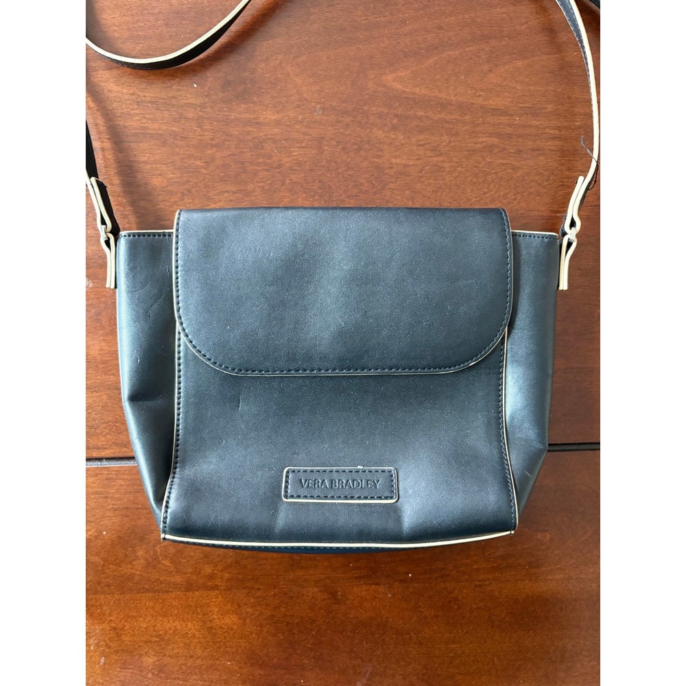 Vera Bradley Faux Leather Crossbody Flap Bag Preppy Classic Minimalist Travel - Picture 4 of 7